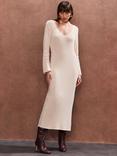 Ro&Zo V-Neck Knitted Midi Dress