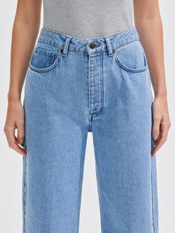 Ro&Zo Mid Rise Barrel Leg Jeans, Blue - view 2, Blue