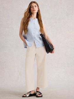 White Stuff Tia Cropped Wide Leg Jeans, Natural White, Natural White