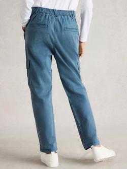 White Stuff Everleigh Cargo Trousers, Mid Blue - view 2, Mid Blue