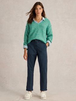 White Stuff Twister Organic Cotton Rich Chino Trousers, Dark Navy