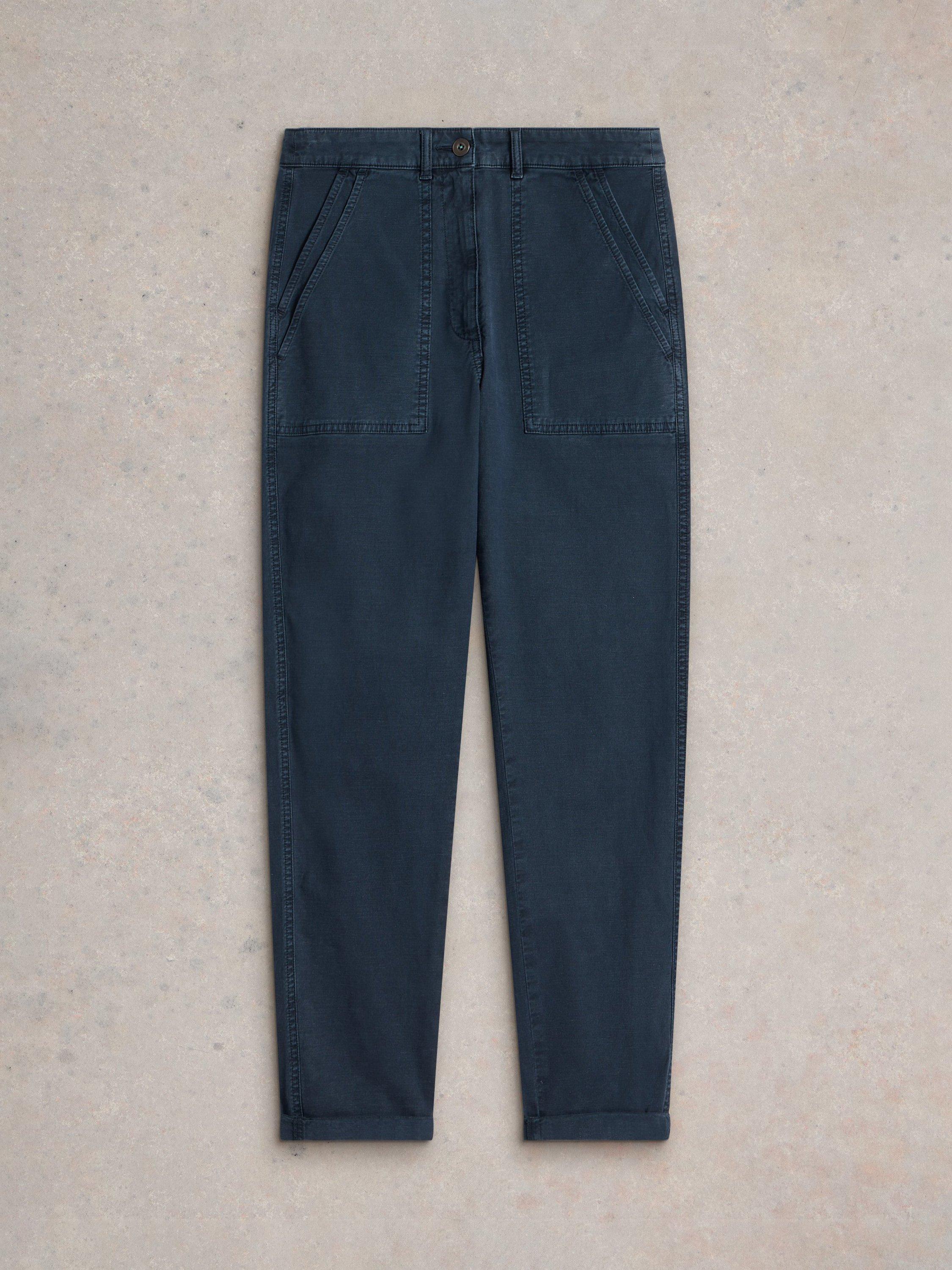 Product image 5 of 6, which shows White Stuff Twister Organic Cotton Rich Chino Trousers, Dark Navy, 6S