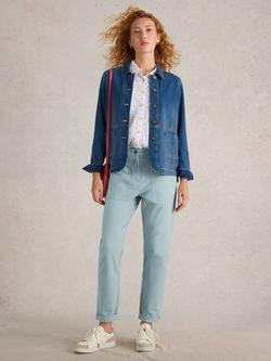 White Stuff Twister Organic Cotton Rich Chino Trousers, Light Blue