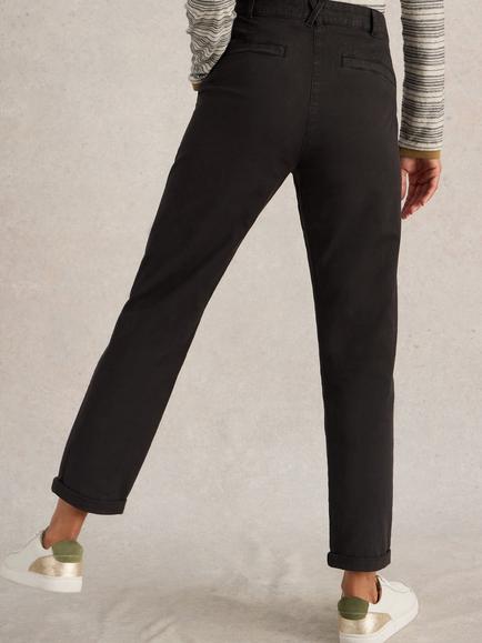 White Stuff Twister Organic Cotton Rich Chino Trousers, Pure Black - view 2, Pure Black