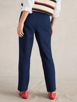White Stuff Savannah Organic Cotton Rich Tailored Trousers, Dark Navy - view 2, Dark Navy