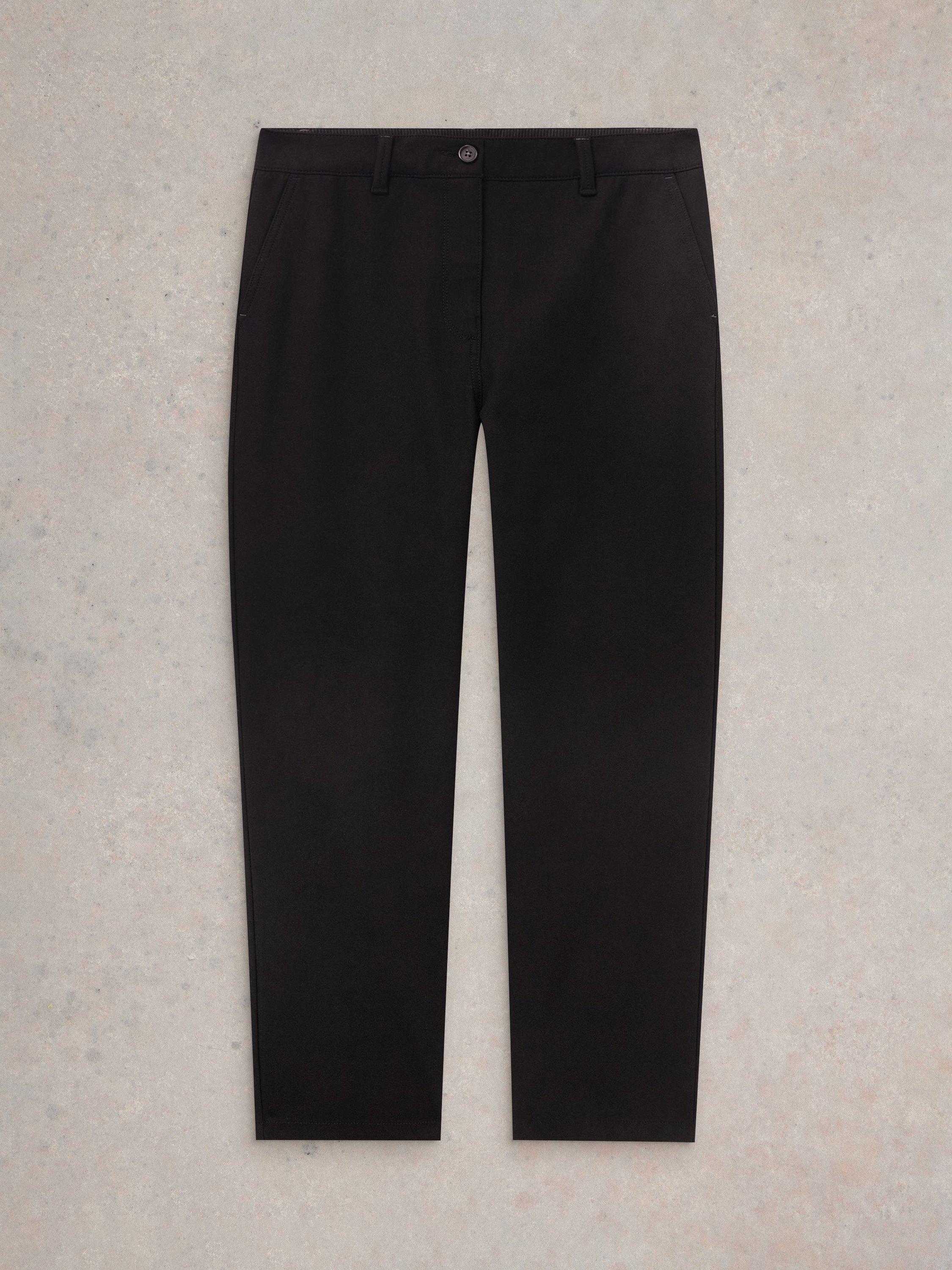 Product image 5 of 6, which shows White Stuff Savannah Organic Cotton Rich Tailored Trousers, Pure Black, 6S