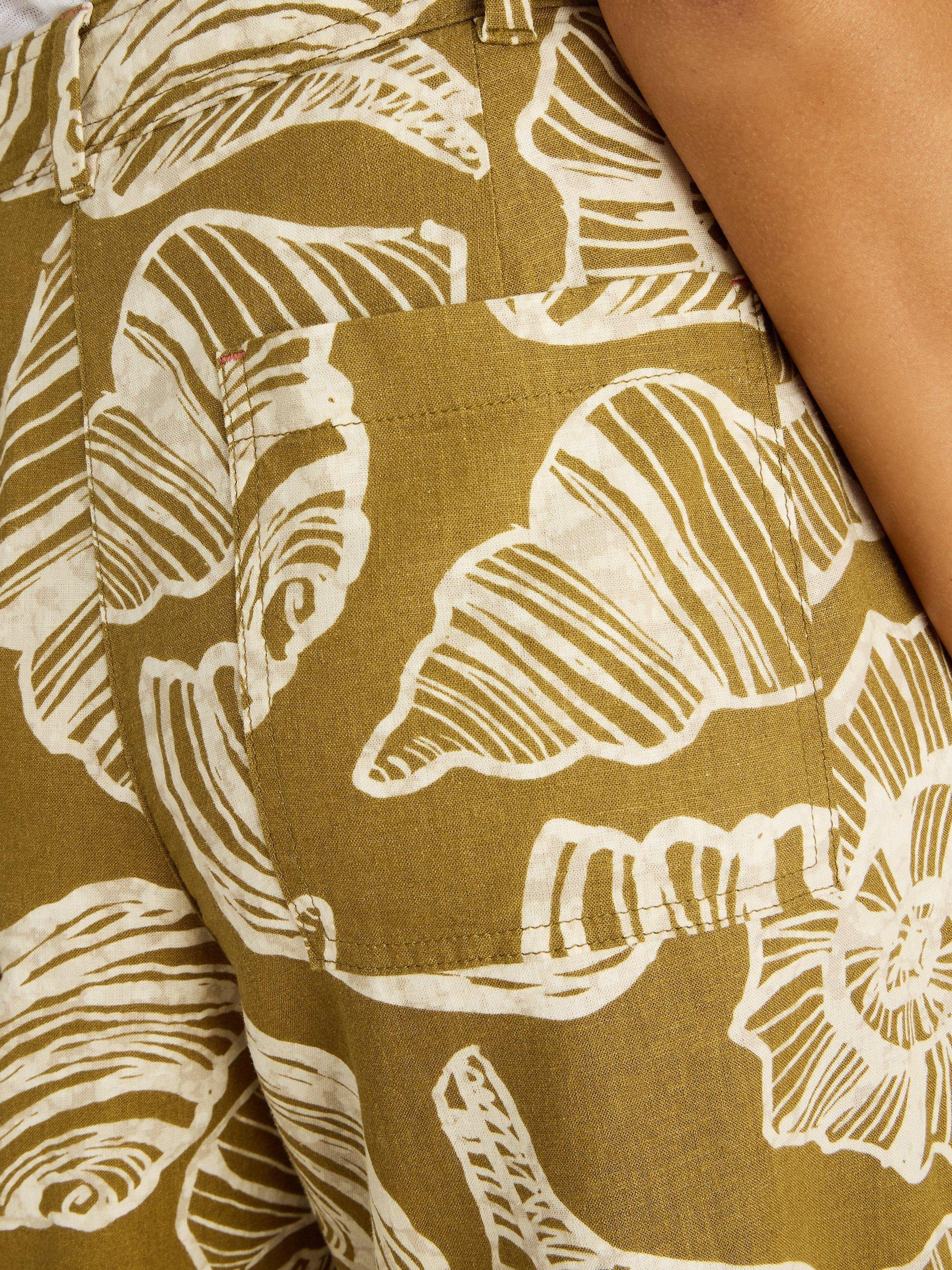Product image 3 of 6, which shows White Stuff Roxy Culotte Trousers, Green/Multi, 10R