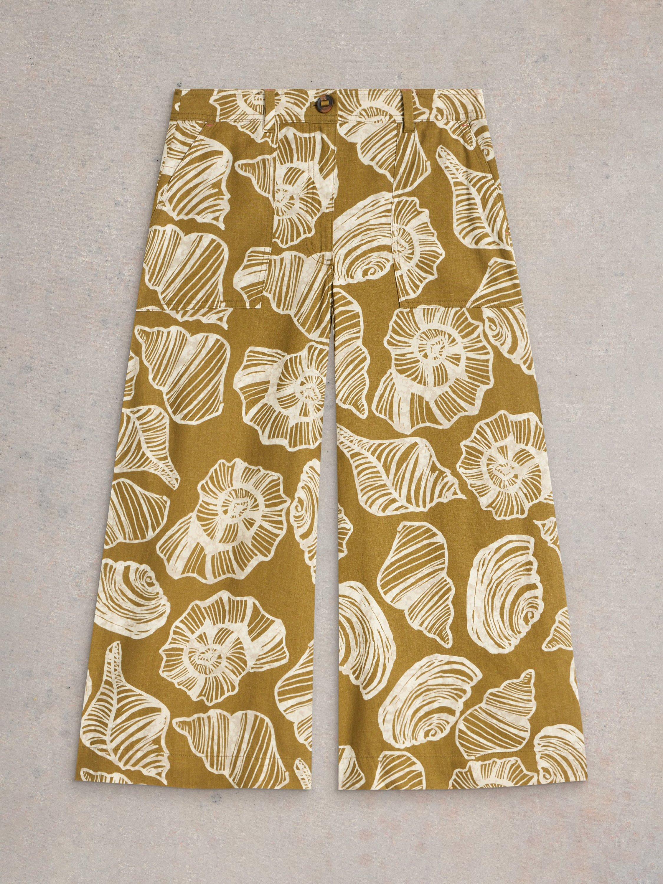 Product image 5 of 6, which shows White Stuff Roxy Culotte Trousers, Green/Multi, 10R