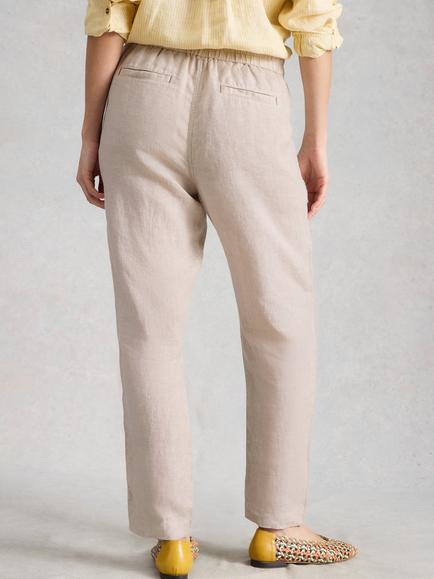 White Stuff Rowena Pure Linen Trousers - view 2, Light Natural