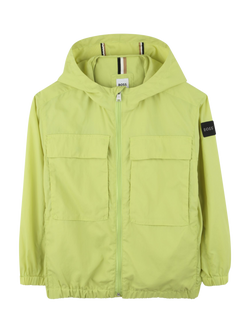 HUGO BOSS Kids' Hooded Windbreaker Jacket, Lime, Lime