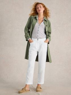 White Stuff Rowena Pure Linen Trousers, Brilliant White, Brilliant White
