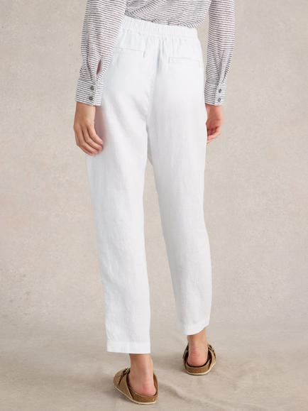 White Stuff Rowena Pure Linen Trousers, Brilliant White - view 2, Brilliant White