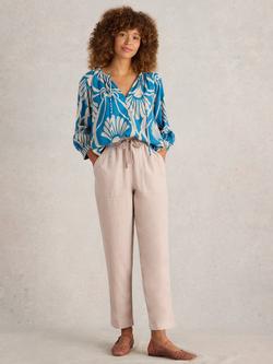 White Stuff Elle Linen Rich Trousers, Natural