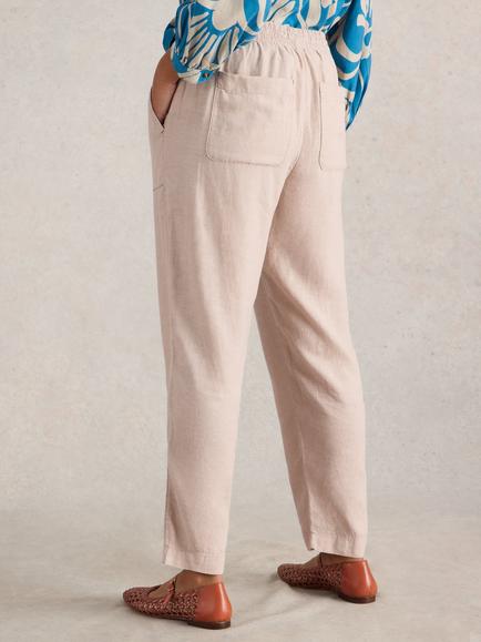 White Stuff Elle Linen Rich Trousers - view 2, Natural