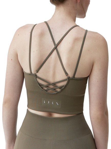 Born Living Yoga India Sports Bra, Walnut - view 2, Walnut