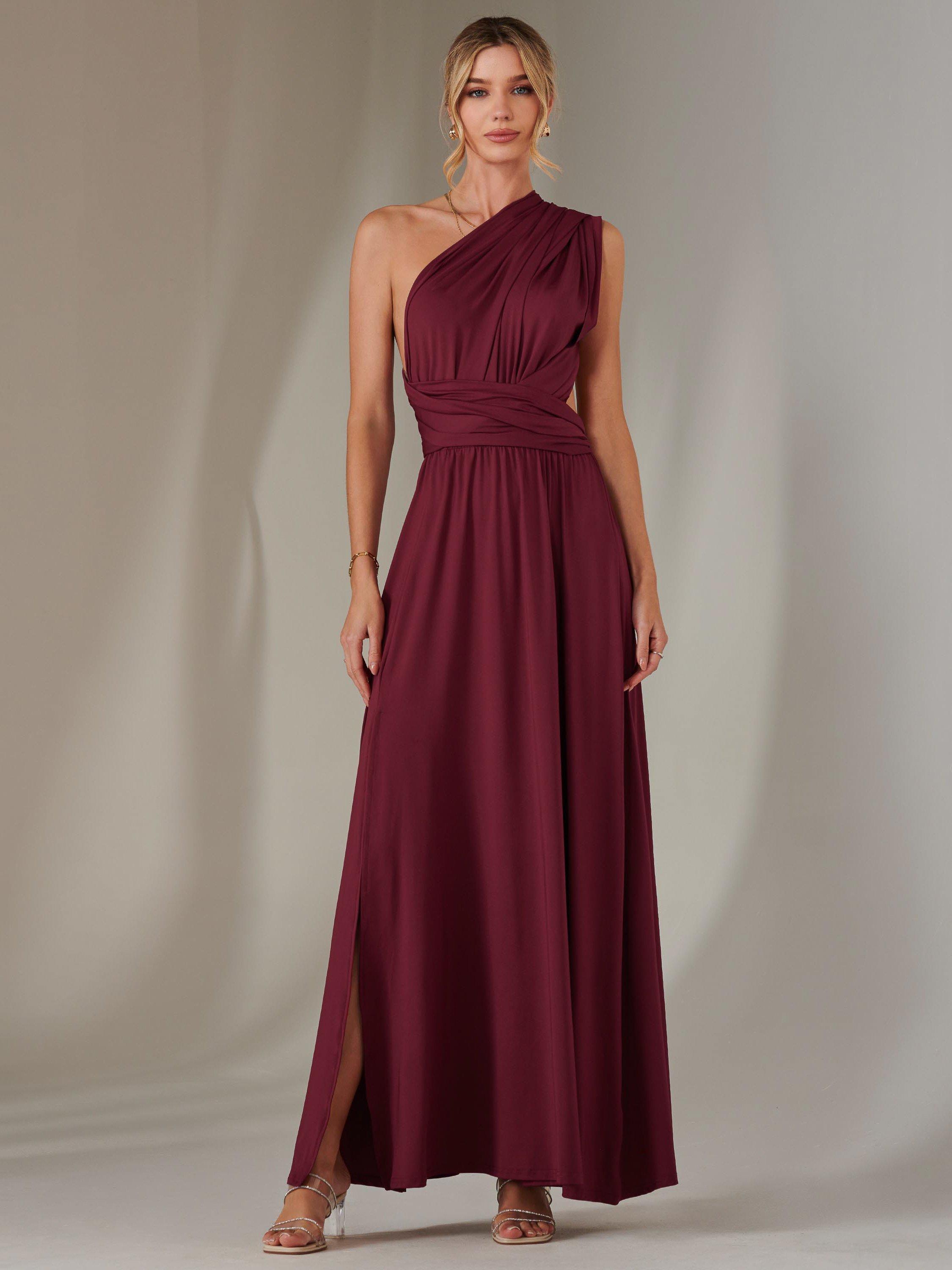Product image 7 of 7, which shows Jolie Moi Multiway Halterneck Maxi Dress, Burgundy, 8