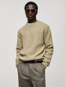 Mango Adam Wool Blend Jumper, Green, Green