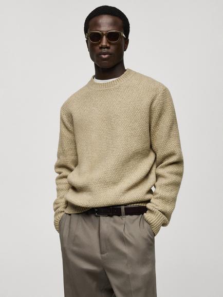 Mango Adam Wool Blend Jumper, Green, Green