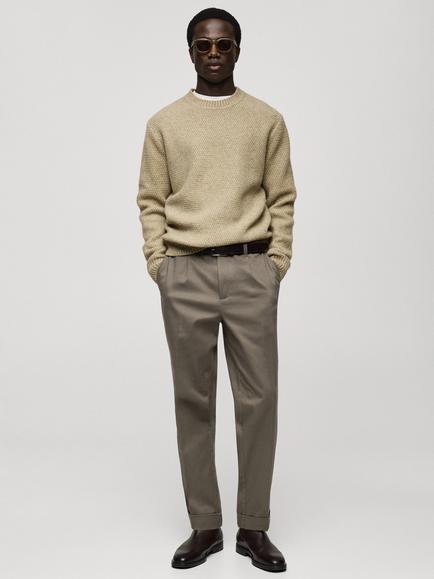 Mango Adam Wool Blend Jumper, Green - view 2, Green