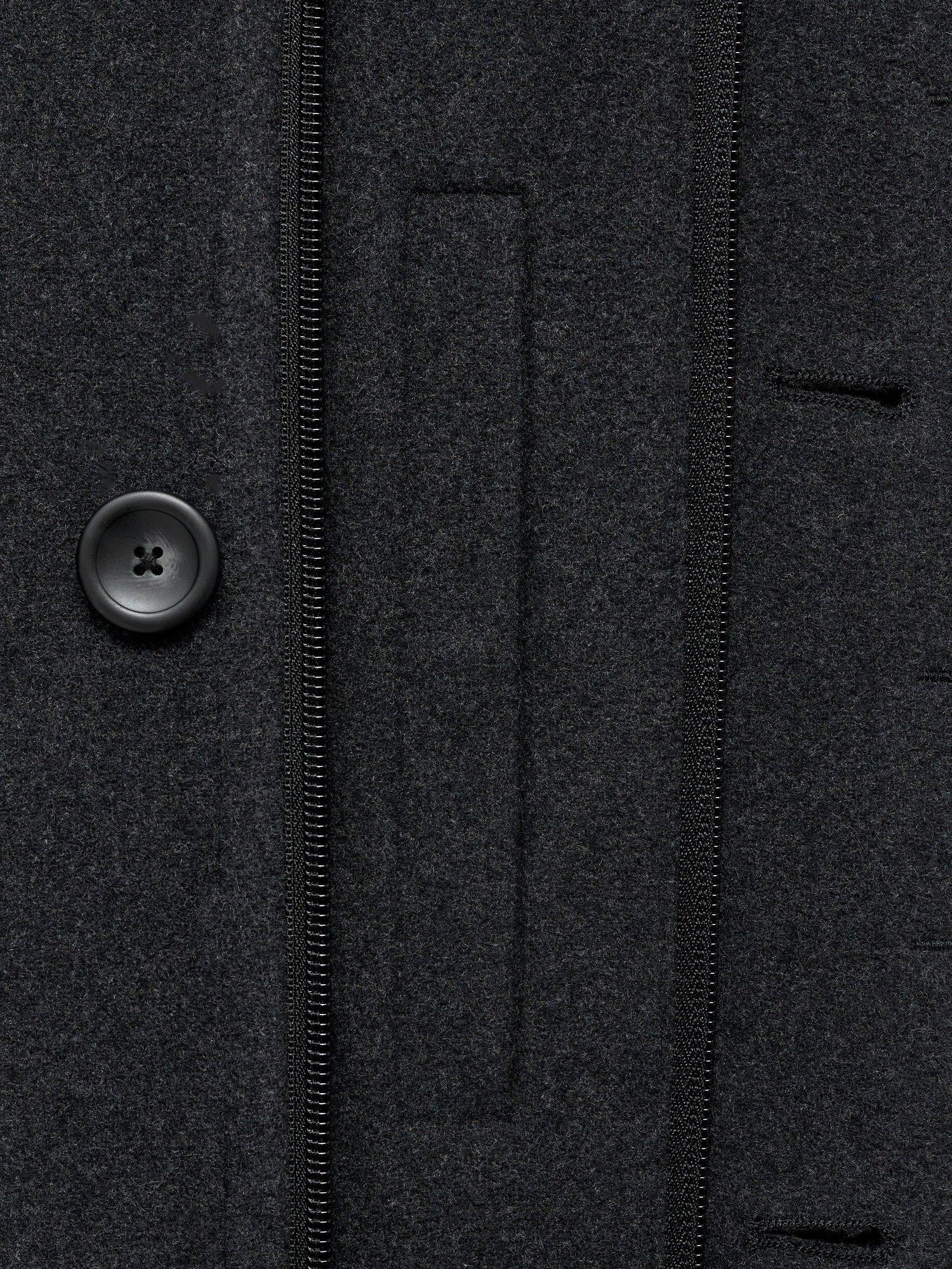 Product image 5 of 8, which shows Mango Biagio Slim Fit Wool Blend Coat, Charcoal, XS