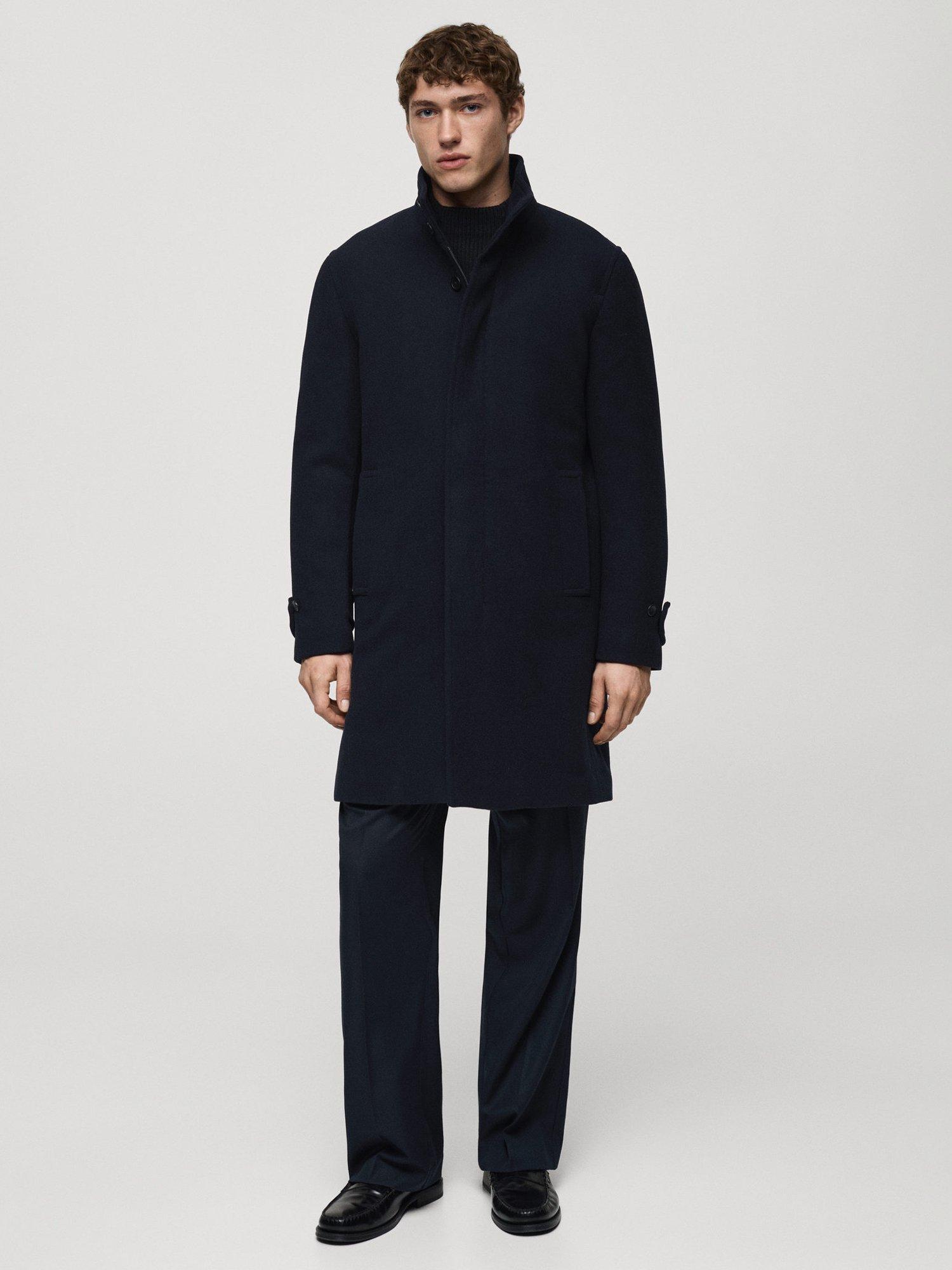 Product image 2 of 9, which shows Mango Biagio Coat, Navy, L