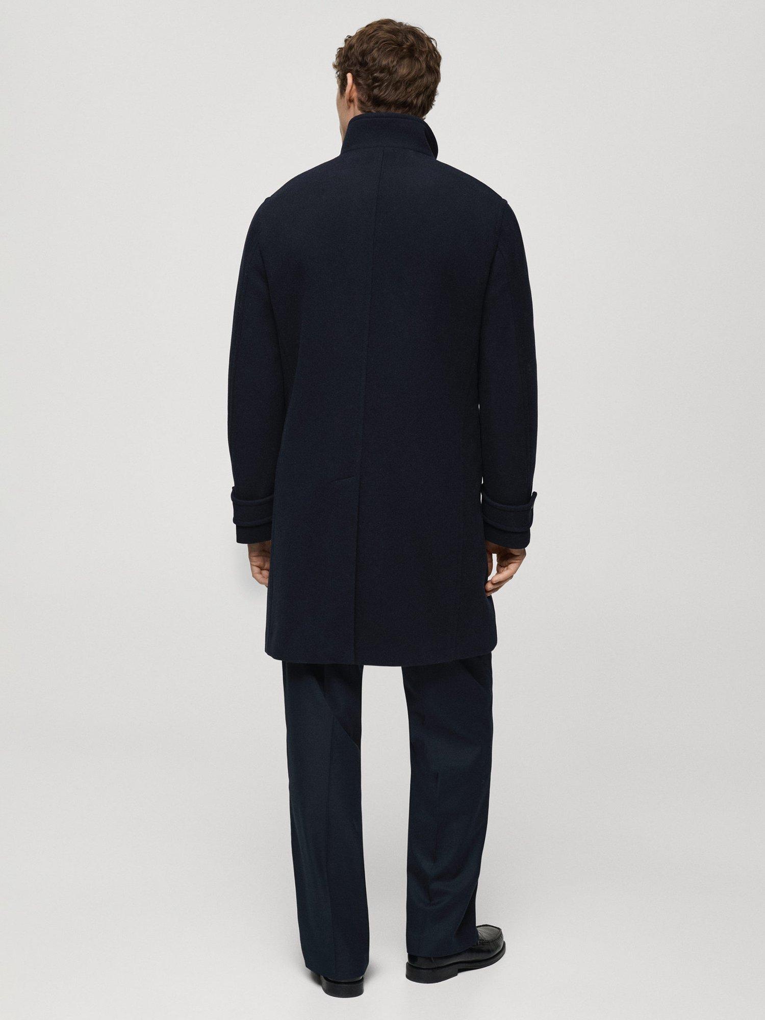Product image 4 of 9, which shows Mango Biagio Coat, Navy, L