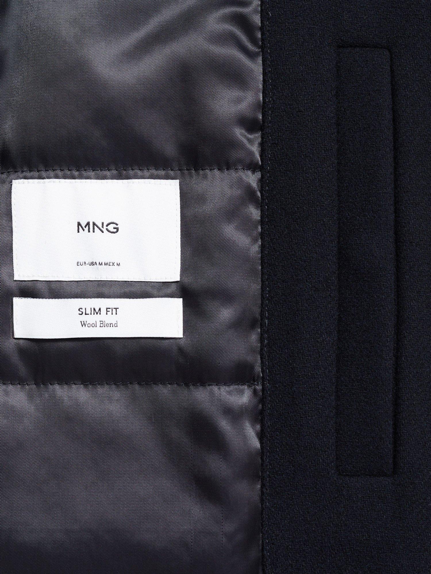 Product image 5 of 9, which shows Mango Biagio Coat, Navy, L