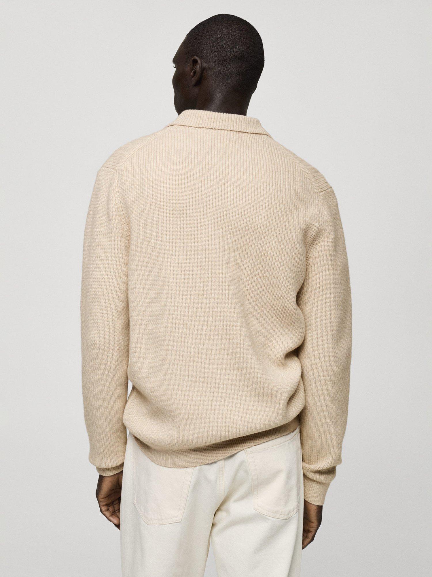 Product image 4 of 9, which shows Mango Marys Regular Fit Long Sleeve Polo Shirt, Light Beige, S