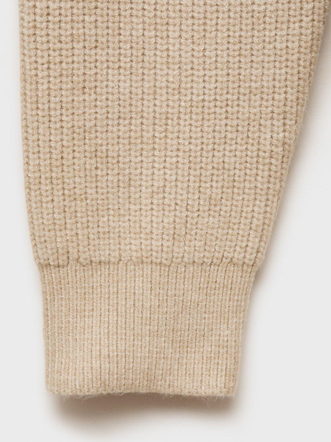 Product image 5 of 9, which shows Mango Marys Regular Fit Long Sleeve Polo Shirt, Light Beige, S