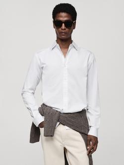 Mango Cesare Regular Fit Long Sleeve Cotton Shirt, White, White