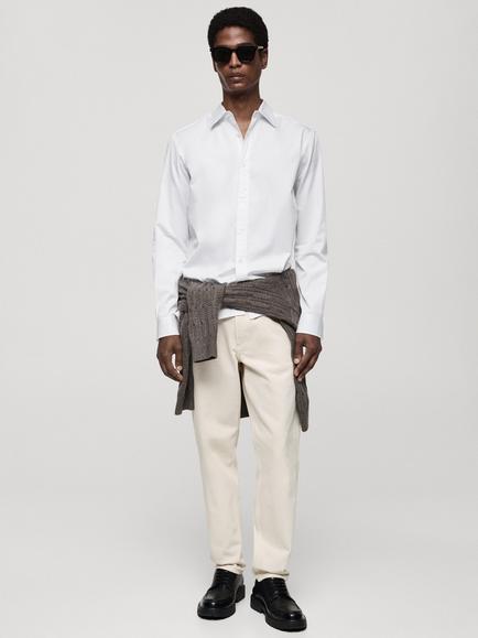 Mango Cesare Regular Fit Long Sleeve Cotton Shirt, White - view 2, White