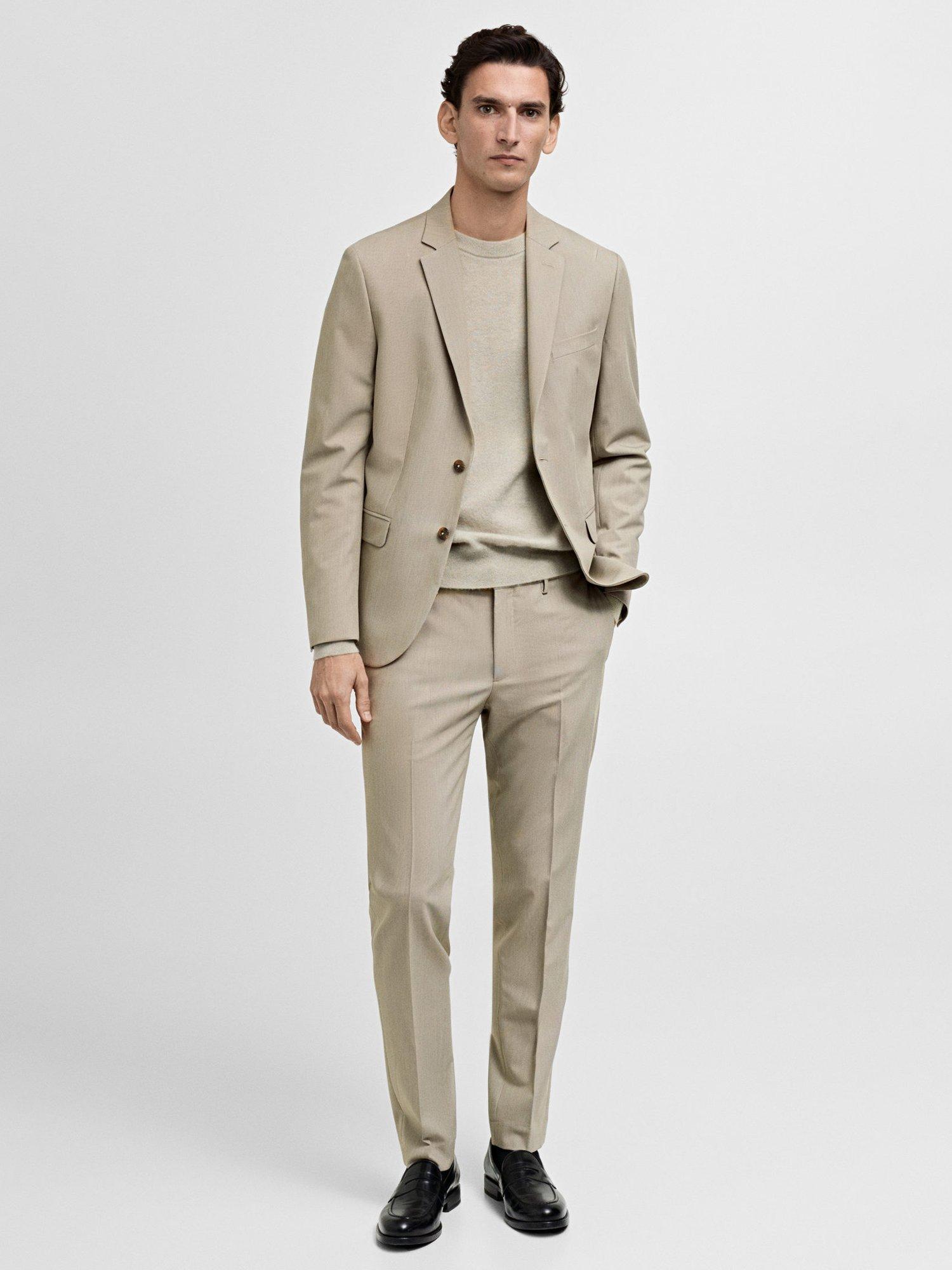 Product image 2 of 8, which shows Mango Paris Super Slim Fit Trousers, Light Beige, 32
