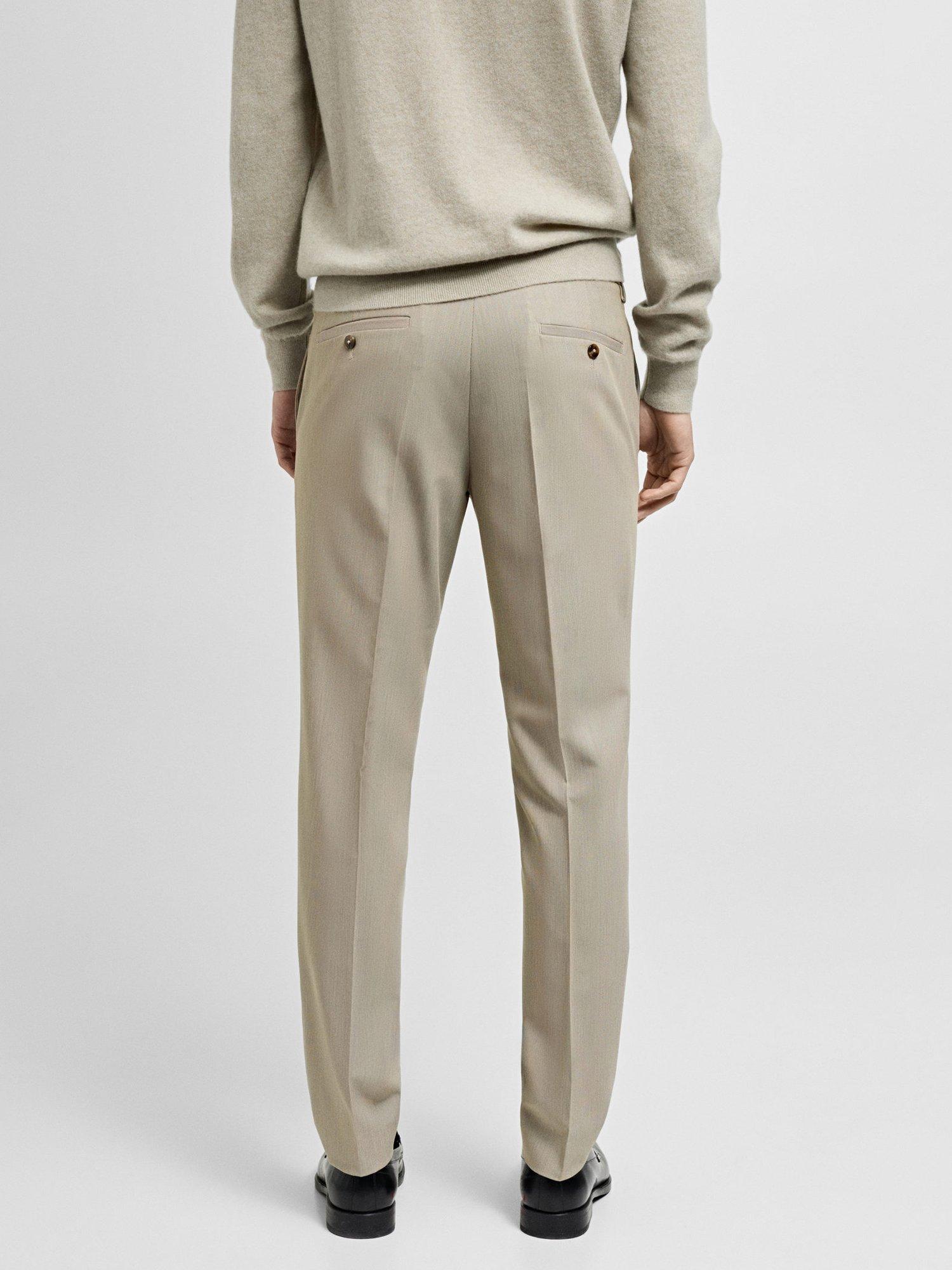 Product image 4 of 8, which shows Mango Paris Super Slim Fit Trousers, Light Beige, 32