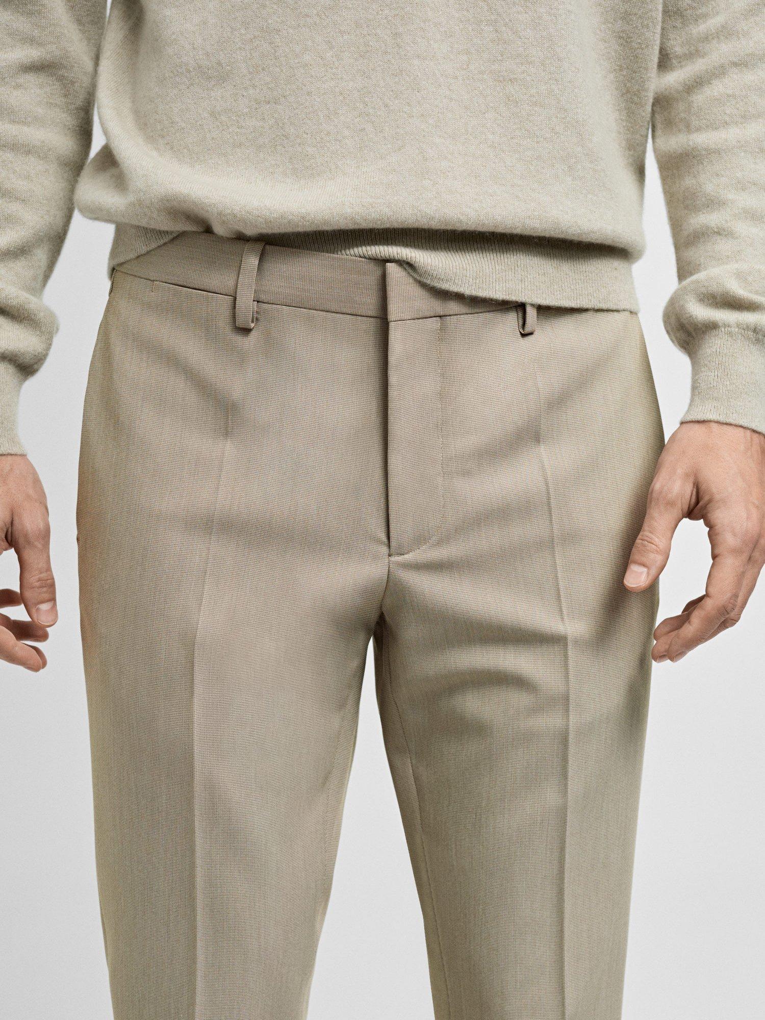 Product image 6 of 8, which shows Mango Paris Super Slim Fit Trousers, Light Beige, 32