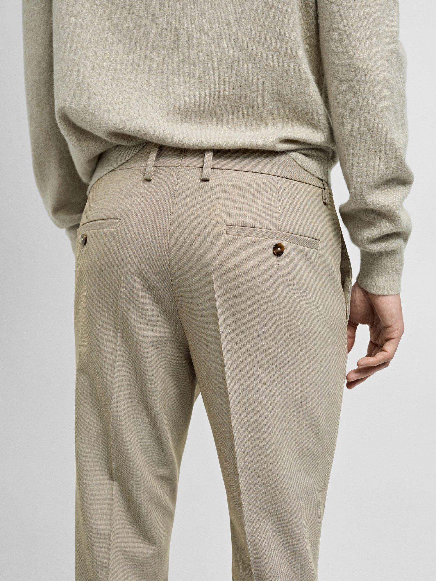 Product image 7 of 8, which shows Mango Paris Super Slim Fit Trousers, Light Beige, 32