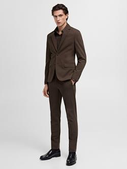 Mango Paris Slim Fit Trousers, Brown - view 2, Brown