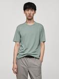 Mango Bellow Cotton Regular Fit Tee, Green