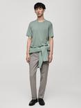 Mango Bellow Cotton Regular Fit Tee, Green