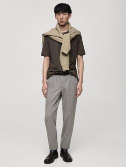 Mango Bellow Cotton Regular Fit Tee - view 2, Dark Grey