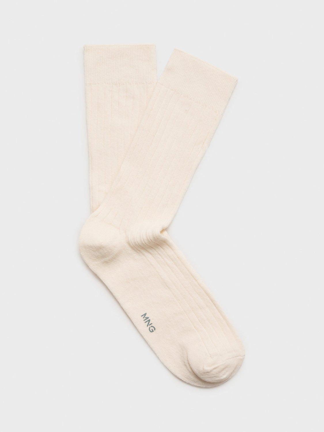 Product image 1 of 3, which shows Mango Canale Socks, Light Beige, 9-11