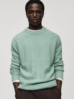 Mango Iacopo Wool Blend Jumper, Turquoise, Turquoise