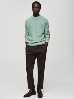 Mango Iacopo Wool Blend Jumper, Turquoise - view 2, Turquoise