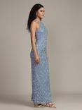 Lace & Beads Maddox Embellished Maxi Dress, Light Blue