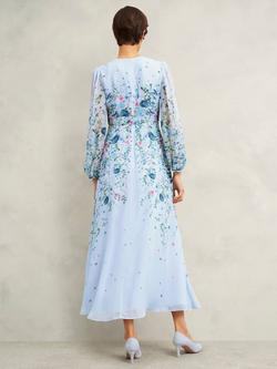 Hobbs Caversham Pure Silk Dress, Blue/Multi - view 2, Blue/Multi