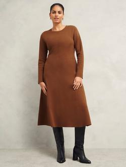 Hobbs Liza Knitted Dress containing LENZING™ ECOVERO™ Viscose, Toffee
