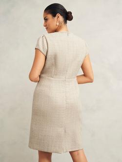Hobbs Oriana Tweed Dress, Oyster - view 2, Oyster