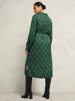 Hobbs Petite Florian Dress, Navy/Green - view 2, Navy/Green
