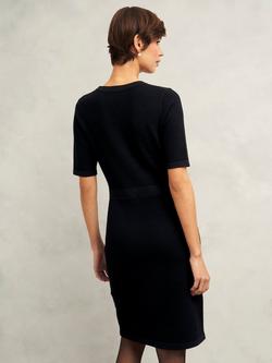 Hobbs Petra Knitted Slim Fit Dress containing LENZING™ ECOVERO™ Viscose - view 2, Black