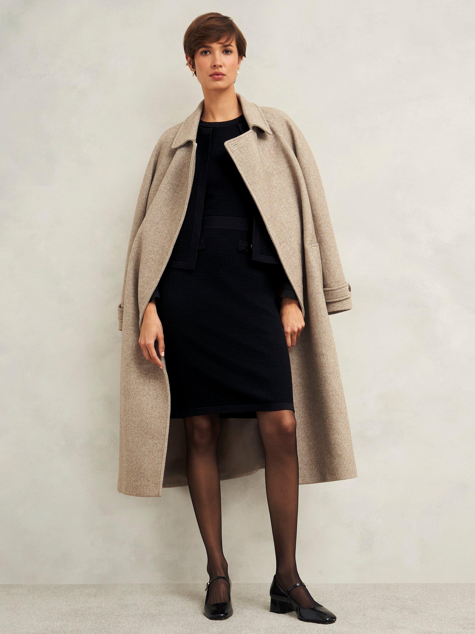 Product image 7 of 7, which shows Hobbs Petra Knitted Slim Fit Dress, Black, 12