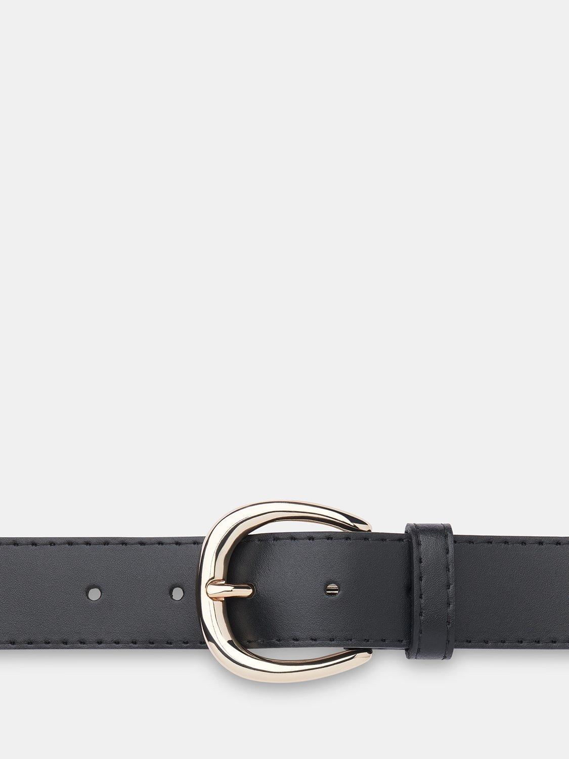 Product image 1 of 4, which shows Whistles Wide Pure Leather Belt, Black, S